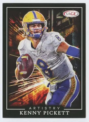 Original gloss Kenny Pickett football card with Sage Artistry Black border in near mint condition