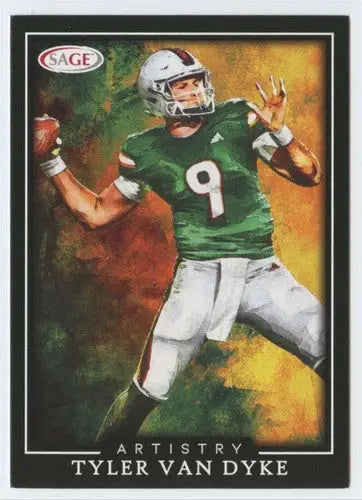 Sage Artistry Black Tyler Van Dyke football card from 2022 SAGE Artistry collection