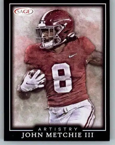 John Metchie III football card from 2022 SAGE Artistry Black Border series