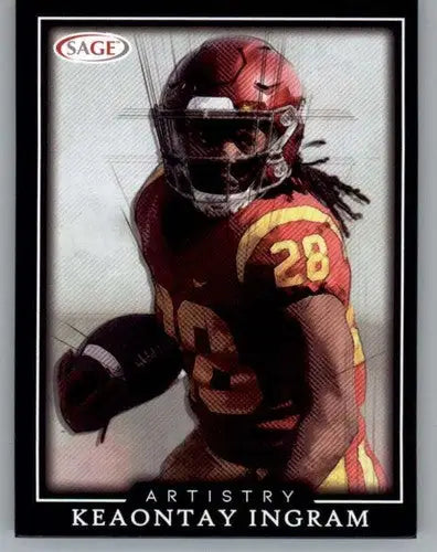 Football trading card with original gloss from Sage Artistry Black Border series