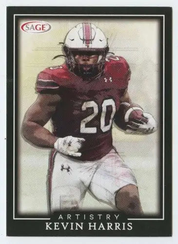 Kevin Harris football card from Sage Artistry Black Border set in near mint condition