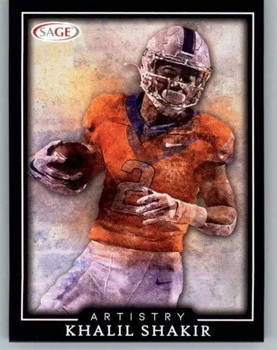 Khalil Shakir football card from 2022 SAGE Artistry Black Border collection
