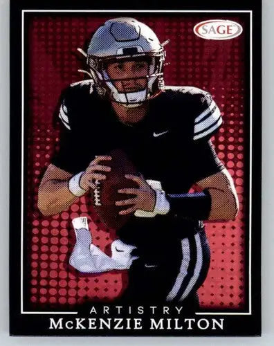 2022 Sage Artistry Black Border McKenzie Milton football card near mint ID 66206