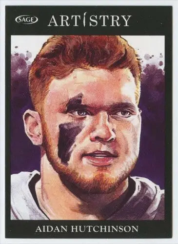 2022 SAGE Artistry Black Border #91 Aidan Hutchinson NM Near Mint ID:66220 - Football Card Single