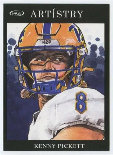 Kenny Pickett football card from 2022 SAGE Artistry Black Border series in near mint condition