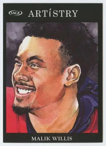 2022 SAGE Artistry Black Border #99 Mailik Willis NM Near Mint ID:66232 - Football Card Single