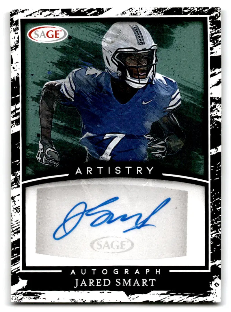 Jared Smart Hawaii Rainbow Warriors football card from 2022 SAGE Artistry series