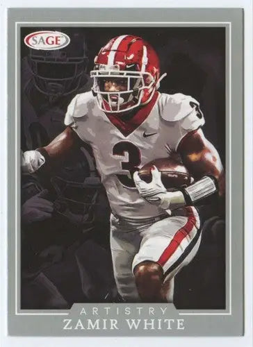 2022 SAGE Artistry Silver Border Zamir White football card for collectors