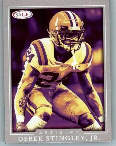 Derek Stingley Jr. football card with Sage Artistry Silver Border in 2022 SAGE Artistry