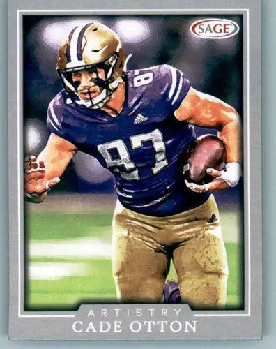 Cade Otton football card with original gloss in 2022 Sage Artistry Silver Border collection