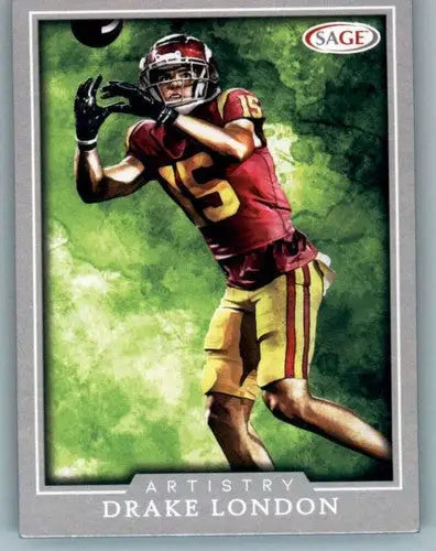2022 SAGE Artistry Silver Border #46 Drake London NM Near Mint ID:66122 - Football Card Single
