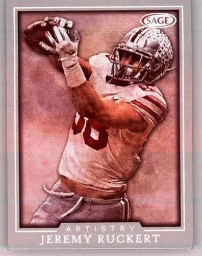 Jeremy Ruckert football card from 2022 SAGE Artistry Silver Border collection