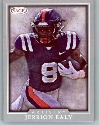 Original gloss football trading card 2022 SAGE Artistry Silver Border Jerrion Ealy
