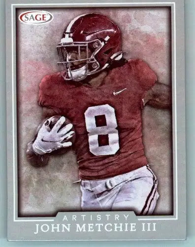 John Metchie III football card from 2022 SAGE Artistry Silver Border series