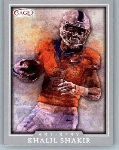 Original gloss Khalil Shakir football card with Sage Artistry Silver border