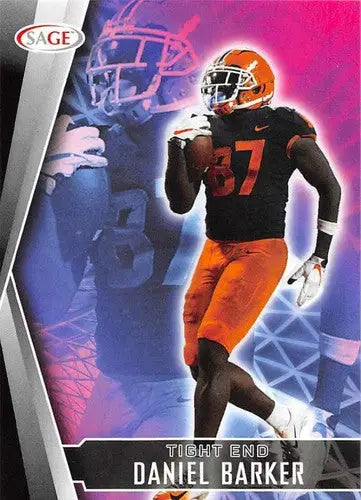 Original gloss 2022 Sage Daniel Barker football card from Simply Sandoval sports cards collection