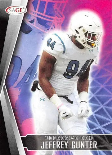 Original gloss 2022 Sage Low Series Jeffrey Gunter football card Simply Sandoval ID 41476