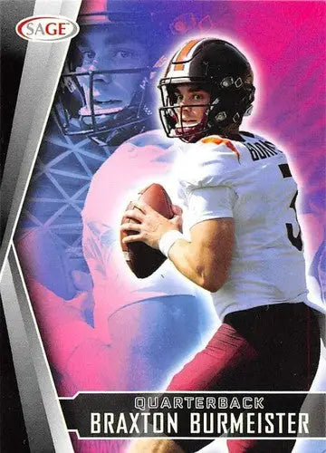Original gloss Braxton Burmeister football card from 2022 Sage Low Series by Simply Sandoval