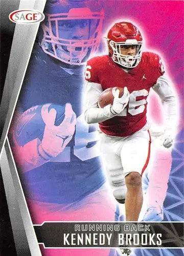 Football trading card from 2022 Sage Low Series featuring Kennedy Brooks NM-MT