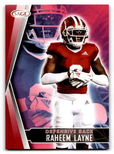 Original gloss 2022 Sage Low Series Raheem Layne football card ID 61869