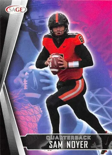 Football trading card from 2022 Sage Low Series featuring Sam Noyer with original gloss