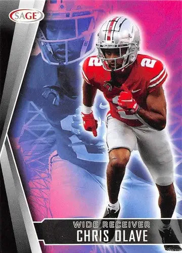 Original gloss 2022 Sage Low Series Chris Olave football card from Simply Sandoval typically sells