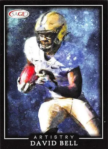 Original gloss David Bell football card from 2022 Sage Low Series Artistry Black