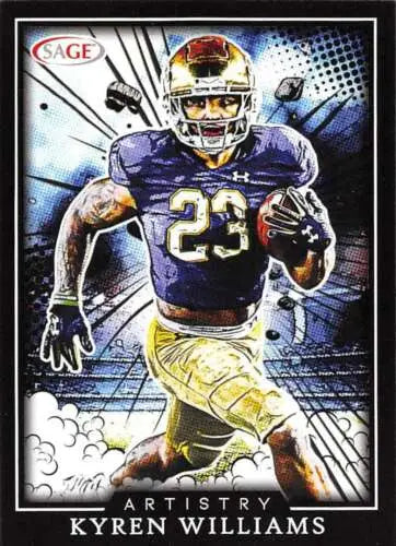 2022 Sage Low Series Artistry Black Kyren Williams football card with original gloss