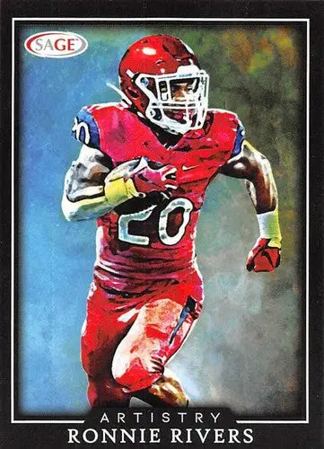 Ronnie Rivers football card with original gloss from 2022 Sage Low Series Artistry Black