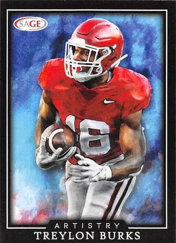 Original gloss football trading card featuring Treylon Burks from 2022 Sage Low Series