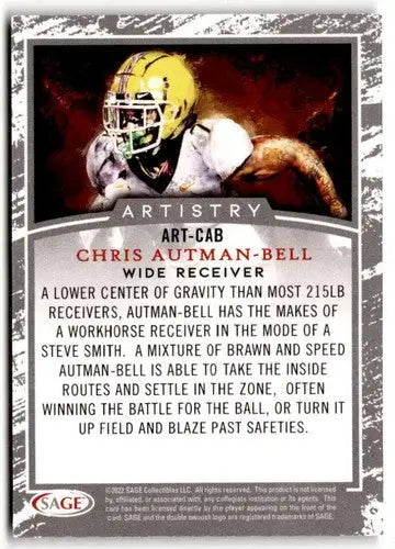 2022 Sage Low Series Artistry Silver #ART-CAB Chris Autman-Bell NM-MT ID:41439 - Basketball Card Single