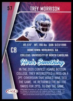 2022 SAGE Trey Morrison 57 Arizona Cardinals