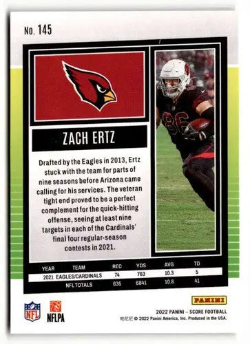 Zach Ertz football card 2022 Score #145 with original gloss by Simply Sandoval