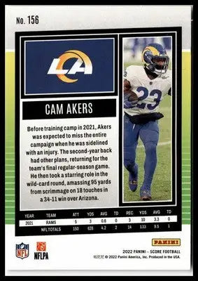 2022 Score #156 Cam Akers - Football Card Single