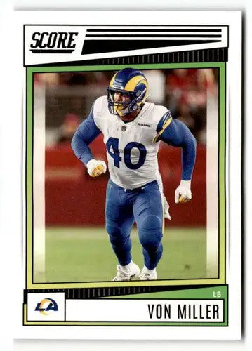 Original gloss of Von Miller football card from 2022 Score series by Simply Sandoval