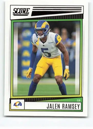 2022 Score Jalen Ramsey football card with original gloss, NM-MT LA Rams ID 46600