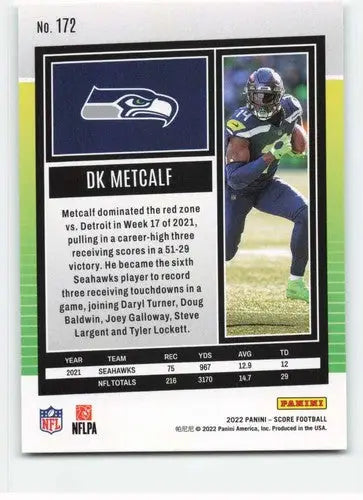 2022 Score #172 DK Metcalf NM-MT Seahawks ID:48617 - Football Card Single