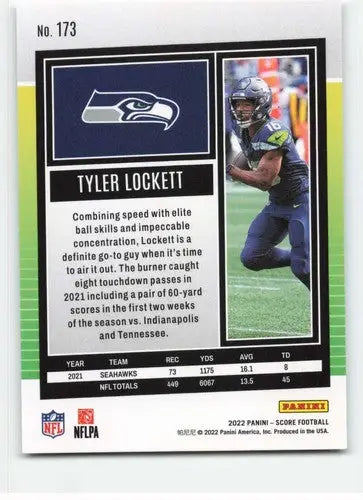 2022 Score #173 Tyler Lockett NM-MT Seahawks ID:48657 - Football Card Single