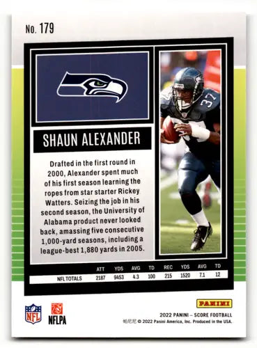 2022 Score Shaun Alexander football card with original gloss from Simply Sandoval
