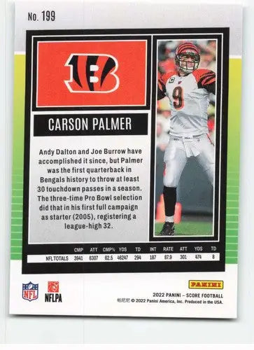 2022 Score #199 Carson Palmer NM-MT Bengals ID:48572 - Football Card Single