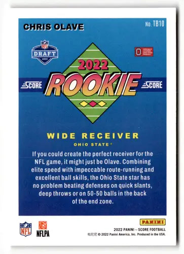 2022 Score 1992 Throwback Rookie #10 Chris Olave NM Near Mint ID:50583 - Football Card Single