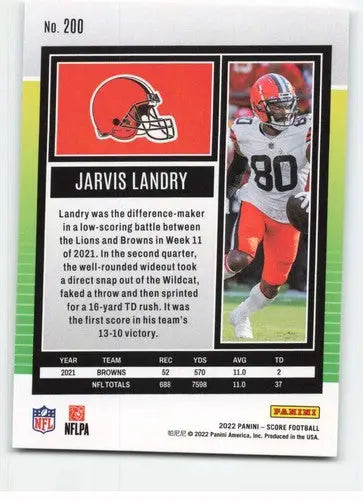 2022 Score #200 Jarvis Landry NM-MT Browns ID:48655 - Football Card Single