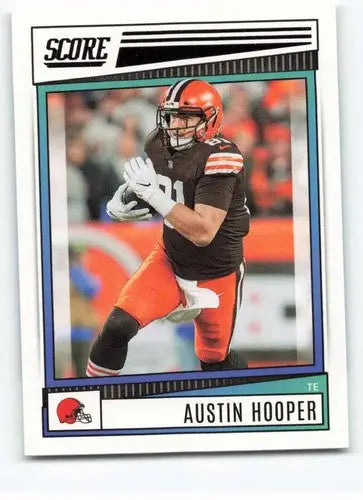 Austin Hooper football card with original gloss, 2022 Score NM-MT Browns ID 46628