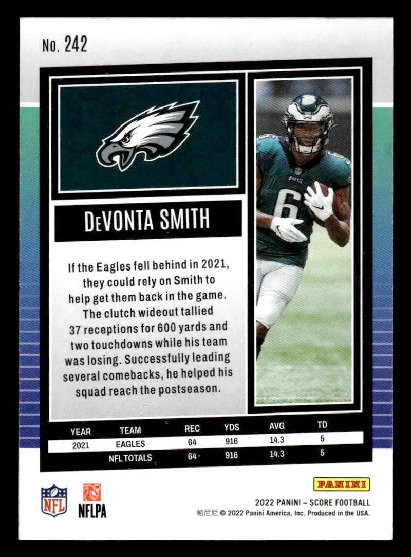 2022 Score #242 DeVonta Smith - Football Card Single