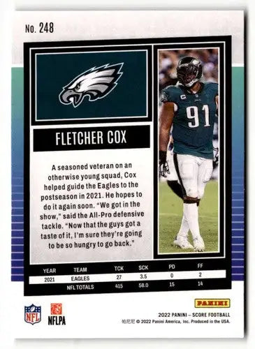 Fletcher Cox football card with original gloss, Fletcher Cox NrMt-Mt condition