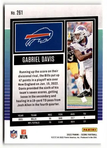Gabriel Davis football card from 2022 Score original gloss, Gabriel Davis NrMt-Mt