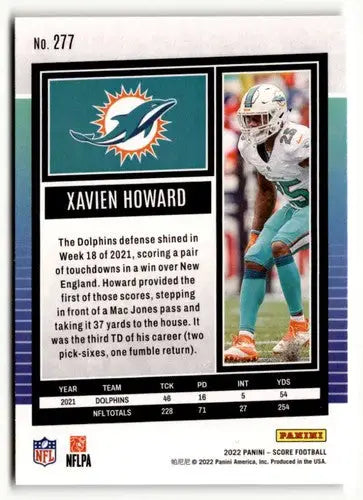 2022 Score Xavien Howard football card with original gloss displayed by Simply Sandoval