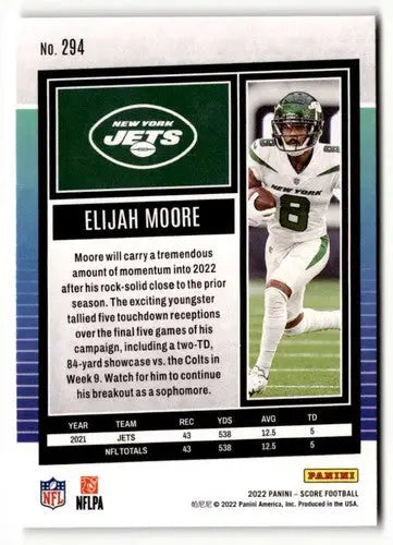 Elijah Moore football card 2022 Score original gloss Elijah Moore NrMt-Mt ID:51046