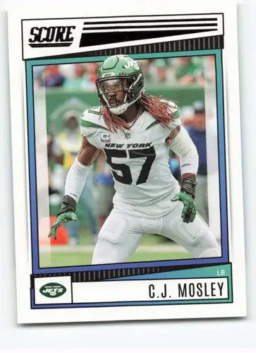 Original gloss C.J. Mosley football card NM-MT from 2022 Score NY Jets Simply Sandoval