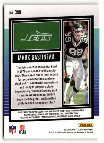 Original gloss Mark Gastineau football card 2022 Score #300 in NrMt-Mt condition